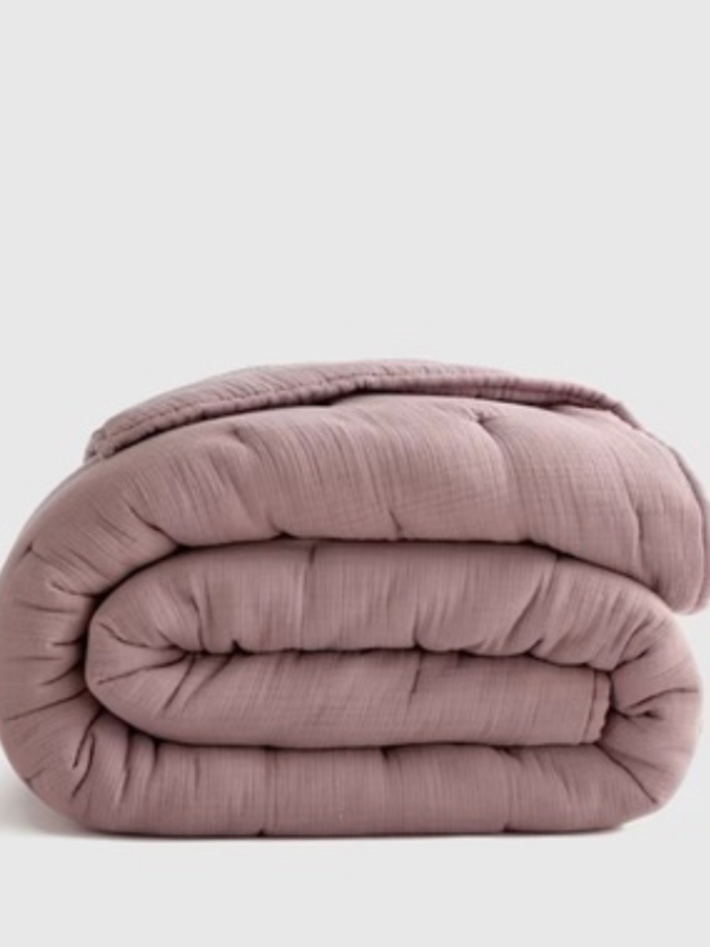 Quince Organic Cotton Airy Gauze Dream Quilt with sham Twin Fig Mauve